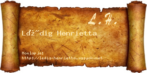 Lédig Henrietta névjegykártya